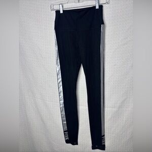 Victoria's Secret Black Leggings‎ with Metallic Stripes